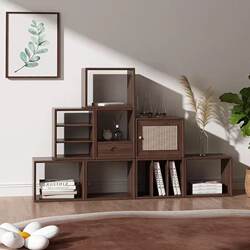 Solid Wood Combination Bookcase Storage Cabinet Integrated Corner Storage Rack Kindergarten Student Home Floor-Standing Living Room Bedside Table