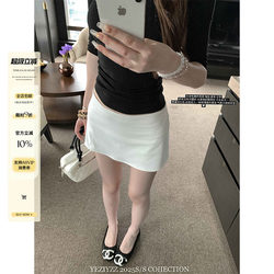 Leaf White Sexy Low-Waist Skirt for Women, New Spring Style, Petite Temperament, Bodycon Skirt, A-Line Short Skirt