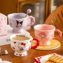 Sanrio Genuine Mug Cute Hello Kitty Co-Branded Ceramic Cup for Girls Home Use Drinking Water Coffee Cup
