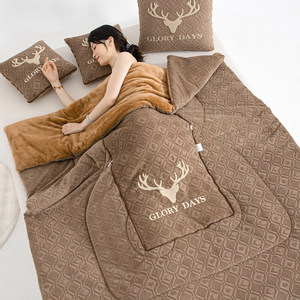 
Class A mother and baby grade milk velvet thickened sofa pillow quilt dual-purpose two-in-one car nap pillow blanket