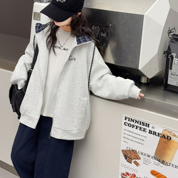 Girls' Jacket Spring 2026 New Style Children's Hooded Sweatshirt Baseball Jacket Stylish for Older Children and Middle School Students