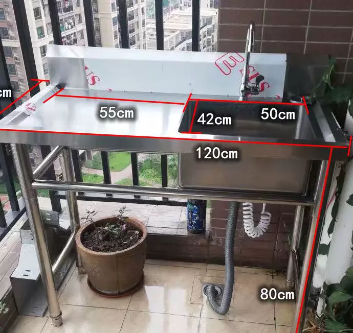 商用不锈钢水池水槽带支架厨房带平台水池沥水池杀鱼台洗 商用不锈钢水池水槽带支架厨房带平台水池沥水池杀鱼台洗