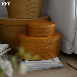 Muye Japanese-Style Retro Storage Box Handmade Wooden Craster Box Niche Simple Oval Storage Basket