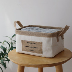 Japanese Style ins Thickened Cotton and Linen Clothing Storage Box Fabric Organizer Foldable Wardrobe Large Basket Home Essential