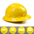 Mũ bảo hiểm vành lớn công trường thi công sợi thủy tinh lót thoáng khí chống mưa chống nắng thiết bị bảo hộ chống va đập mũ bảo hiểm màu vàng