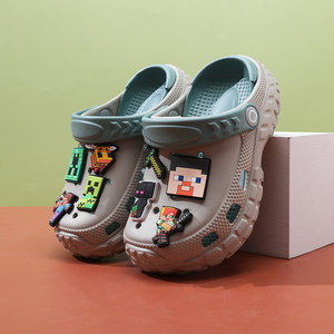 Minecraft children's hole shoes boys slippers summer new sandals non-slip soft sole sandals boys beach shoes