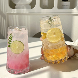 Internet-Famous Diamond Fruit Tea Cup Glass Water Cup Iced Americano Coffee Cup Juice Cup Cold Drink Cup Summer
