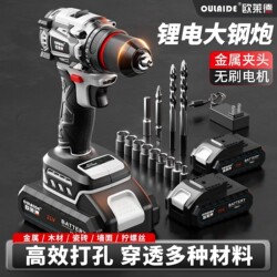 Oled Brushless Electric Drill, High-Power Household Rechargeable Lithium Electric Drill, Multi-Functional Electric Screwdriver and Electric Drill