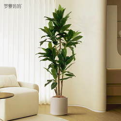 2025 New Velvet Artificial Plant High-End Light Luxury Bionic Large Potted Plant Indoor Living Room Floor Decoration