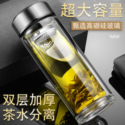 German Glass Tea Cup, Double-Layered, Heat-Insulating, Explosion-Proof, Silicon-Boron Teapot, Men's Large-Capacity New Water Cup