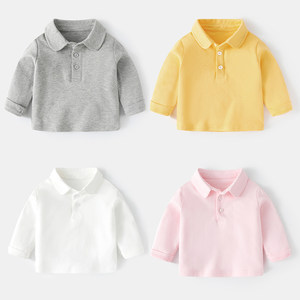 Baby POLO shirt, long -sleeved T -shirt, boy, baby girl bottoming spring children's coat children's shirt casual western
