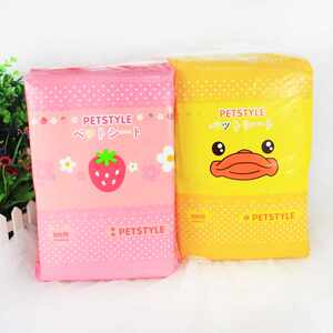 
New direct selling Petstyle pet daily necessities strawberry yellow duck diaper pad cat and dog cartoon diaper disposable absorbent