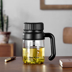 Large Capacity Glass Water Cup for Men 2025 New Model Household Tea Brewing Cup with Handle Office Cup