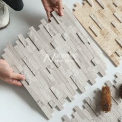 Natural Limestone High and Low Surface Mosaic Coffee Restaurant Shop Decoration 3D Stereo Marble Adhesive Wall Stickers