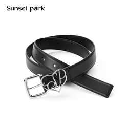 Sunsetpark Sunset Park Original First-layer Cowhide Chao High-quality Customized Logo Retro Belt