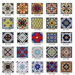 Vintage Colorful Textured Glossy Small Tiles 100 Pieces for Kitchen and Bathroom, Border Tiles, Bar Counter, Stairs, Entryway, Background Wall, Floor Tiles, Ceramic Tiles