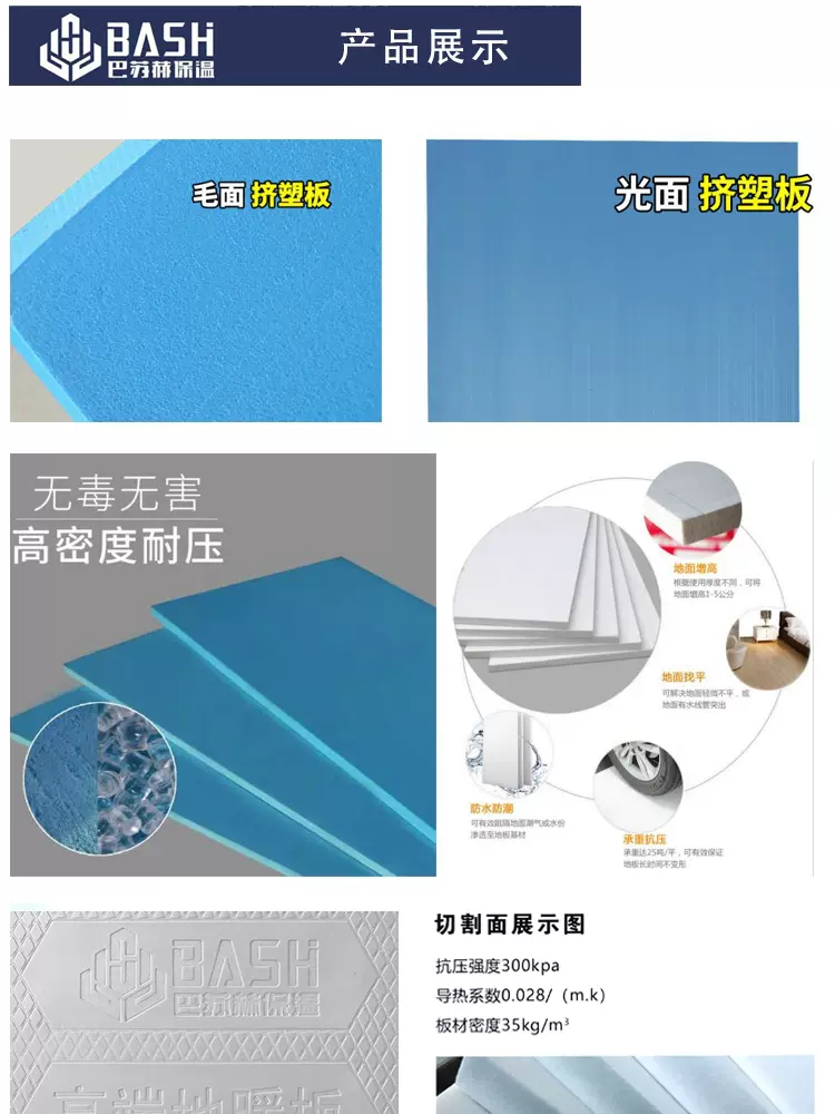 Xps白晶挤塑板外墙保温板屋面屋顶隔热板地