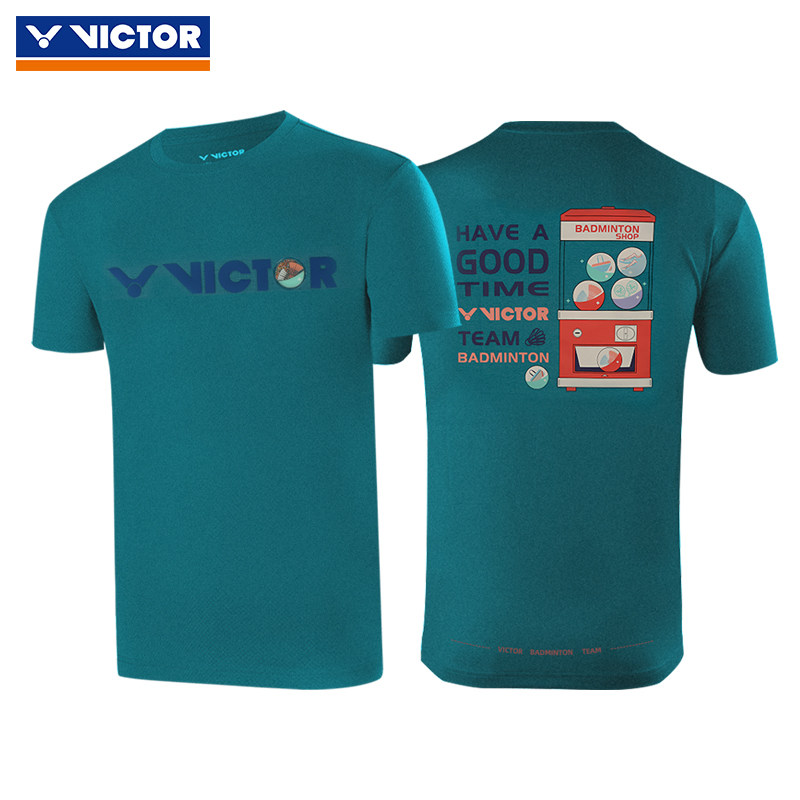 T-shirt De Sport VICTOR Pour Homme – Bleu Et Violet, Parfait Pour Le Badminton, La Course Et Le Tennis