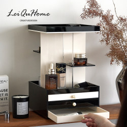 Rotating Multifunctional Cosmetics Storage Box Desktop Acrylic Skin Care Product Dressing Table Perfume Drawer Storage Rack