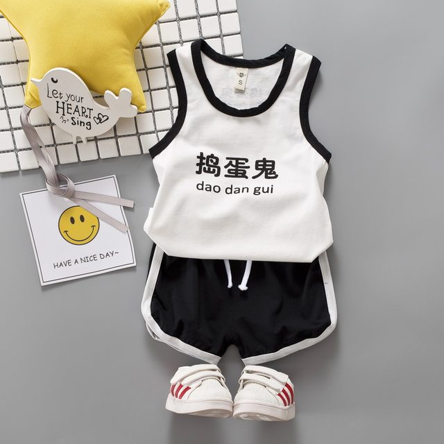 Cotton children's clothing boy summer suit spring 1 year old one and a ...