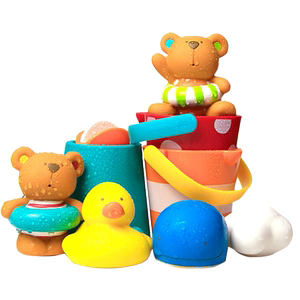 [Self -employed] hape baby bath toy, baby play water swimming children's fountain game clockwork doll bubble bubble