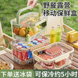 Japanese Portable Fresh-Keeping Box for Outdoor Camping, Spring Outings, Picnics, Fruit, Food-Grade Portable Mobile Refrigerator Storage Box