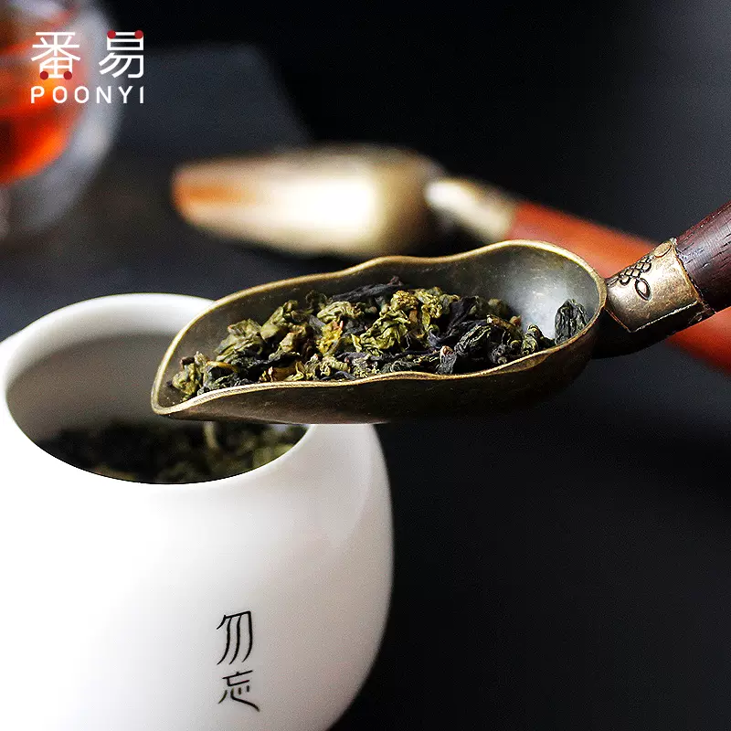 茶匙/分茶勺单个日式竹长柄铜制勺子茶道茶铲取茶叶匙木茶具套装-Taobao