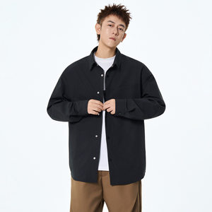 
Japanese boyish shirt men's long-sleeved spring and autumn high-end solid color trendy brand loose casual handsome high street jacket