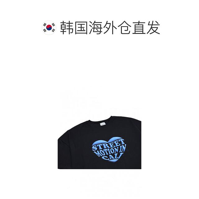 South Korea's direct mail SMA Shoes Heart -shaped logo T -shirt Black (fitting) men and women are suitable for men and women

