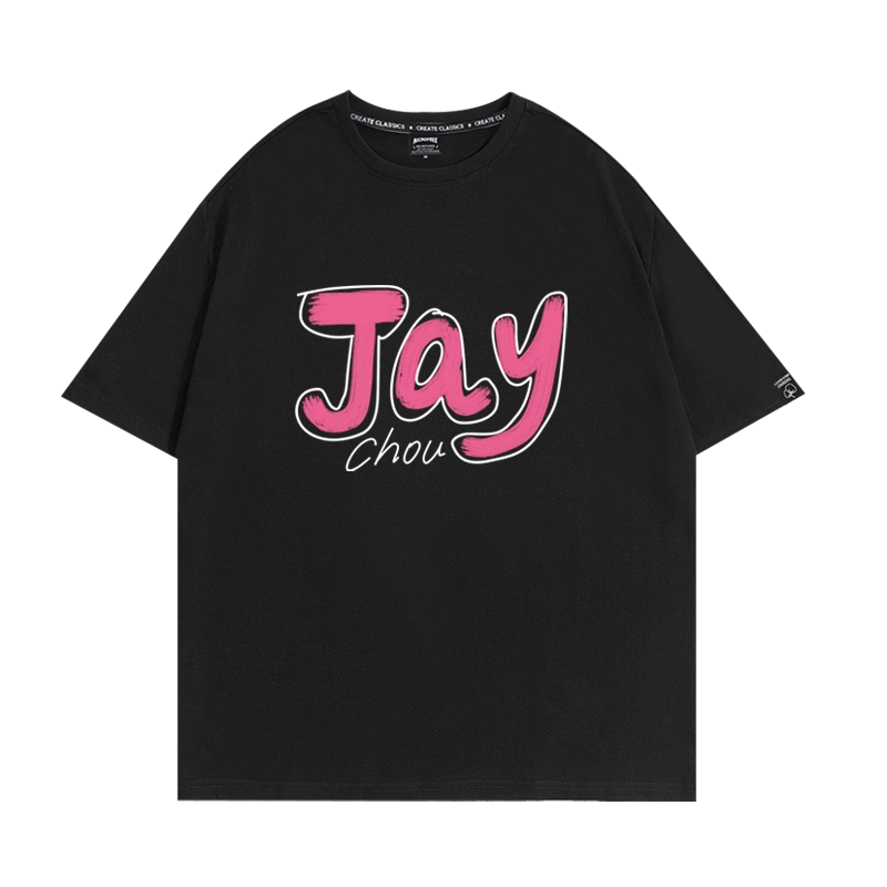美式潮牌JAYCHOU手绘字母印花短袖T恤男女周杰伦演唱会应援