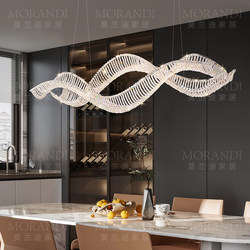 Italian-Style Light Luxury Restaurant Chandelier Crystal Streamer Lamp Designer Villa Art Dining Table Lamp Island Bar Counter Strip Light
