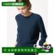 Japanese tide running errands UNIQLO Women's Merino Wool Round Neck Sweater Long Sleeve 69 NAVY S 47
