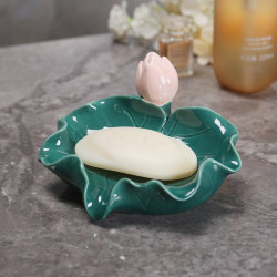 Ceramic lotus leaf storage rack soap box toothpaste toothbrush storage