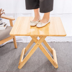 Solid Wood Folding Table for Home Small Apartment Dining Table Portable Picnic Table Study Table Storage Multi-Functional Small Table