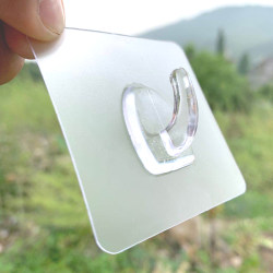 Rust-Free, Transparent, Traceless Plastic Strong Adhesive Hooks for Wall Hanging in the Kitchen, Bathroom, and Behind the Door
