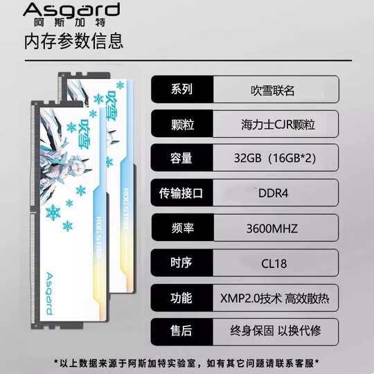 Asgard Fubuki DDR5 32GB (16GBx2) 6400MHz RGB Desktop Memory