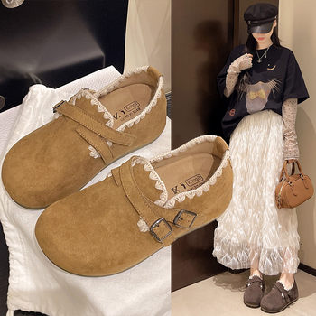 
Retro thick-soled all-inclusive Birkenstock shoes for women 2025 autumn new inner heightening with skirt one-step Birkenstock shoes