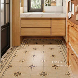 American-Style Retro Border-Patterned Tiles for Bathroom, Kitchen, Balcony, Terrace, Shop, and Courtyard Non-Slip Flooring