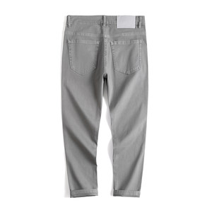
Summer nine-point jeans for men, thin, slim fit, light gray 9-point pants, elastic and casual, 2 pants lengths available