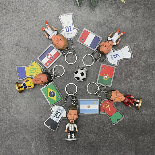 ロナウド＆メッシのサッカーフィギュア - キーチェーン＆お土産ギフト