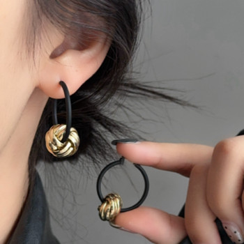 
Black earrings for women's retro Hong Kong style earrings earrings