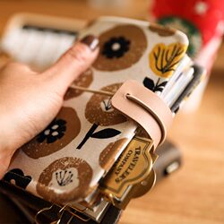 Qilu Handmade | High-Quality A7 Loose-Leaf Notebook, Daily Small Notebook, Portable A7 Notepad, Cute Detachable Planner, Pocket Notebook for Girls, Fabric Notebook, Loose-Leaf Planner