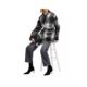 
Splendid Vanessa Plaid Woolen Jacket Women's Shawl Lapel Jacket