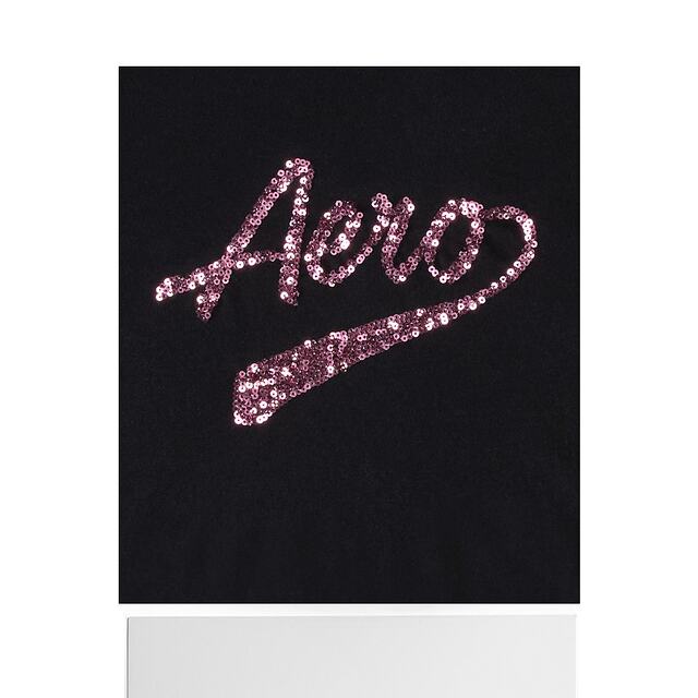 Y2K Aéropostale Navy Blue Sequin Logo Pullover Hoodie Sweatshirt Women