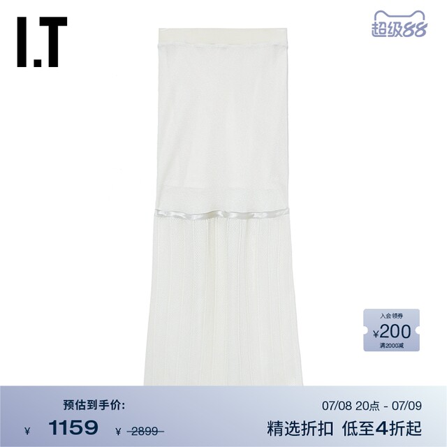 IT HELMUT LANG women's skirt flowing and chic splicing micro-transparent midi skirt 4H0303XL