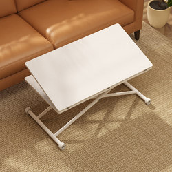 Folding Coffee Table, Movable Folding Dining Table, Small Household Side Table, Simple Table, No Installation Required, Adjustable Height Folding Table