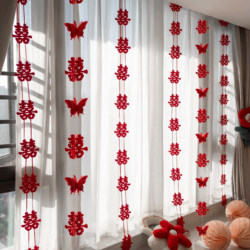 Wedding Room Decoration Set, Curtain Decoration, Long Strip with the Character for Happiness, New House Bay Window, Bedroom Wedding, Butterfly Garland for Both Parties