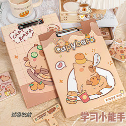 Kapibala Thickened Cute Cartoon a 60% off Stackable File Clip, Hard Paper Single Clip, Writing Document Clip, Office Stationery, Student Test Paper Storage Clip, Drawing Board, High-Value Girl Style