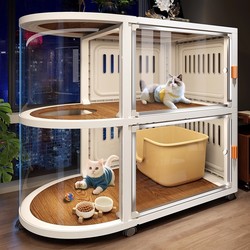 Panoramic Villa with Large Free Space, Indoor Cat Cabinet, Cat Nest, Toilet, Cat Cage, Cat House, Suitable for All Seasons