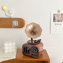 ins Retro Vintage Gramophone Ornament Music Box Bar Cafe Entrance Tabletop Creative Home Decoration
